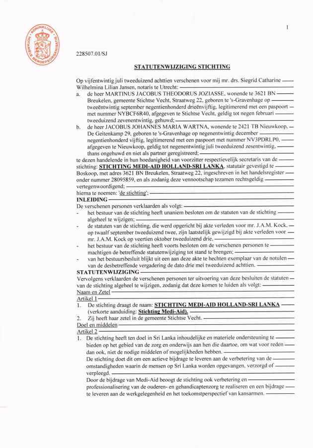 Statutten nederlands 1