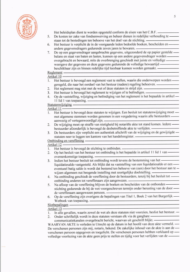 Statutten nederlands 5